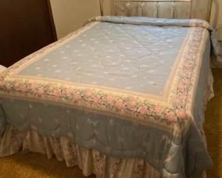 Queen bed, headboard, frame, mattress, box springs