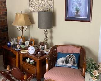 table lamps, end tables, Camel Chair, Morganton side chair