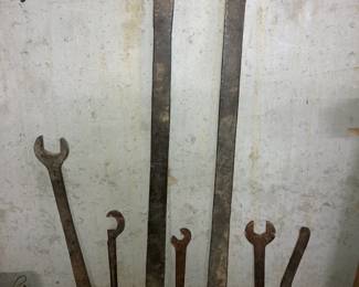 Lot of 7 Heavy Railroad Wrenches - largest is 58”
