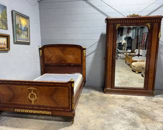 Antique Wardrobe Cabinet and Bed Orlando Estate Auction