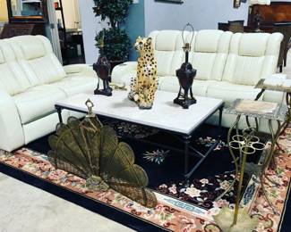 Leather Reclining Sofa's, Coffee Table and Decor Orlando Estate Auction