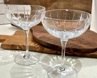$48; set of 2 Williams Sonoma champagne coupe glasses