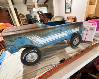 Rally Pinto pedal car! Definitely has a patina, but seems functional as made and has a killer look.