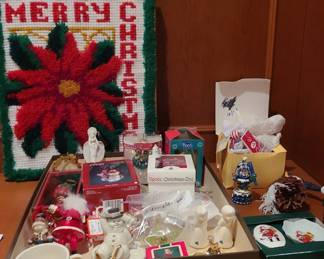 Assorted Christmas Ornaments And Decorations.