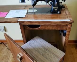 VINTAGE PFAFF 130 SEWING MACHINE AND CUSTOM CABINET $375 OR BEST OFFER