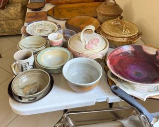 Pottery and Wooden Platters