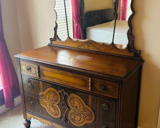 Early 1900s Two Tone Dresser with Mirror
