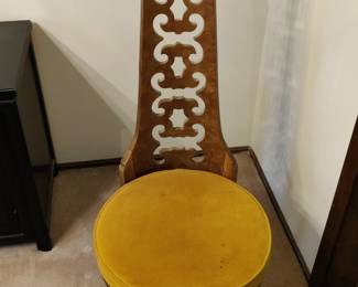 THOMASVILLE - 4-MCM, 1968 - BURL DINING SIDE CHAIR W/CUT OUT BACK-HOLLYWOOD - $20 EACH