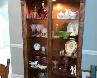 Lighted Display Cabinet with ornate details
