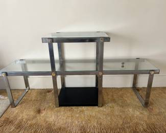 Chrome and Glass Etagere Shelving