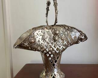 Quadruple Silver Plate Bridal Basket 