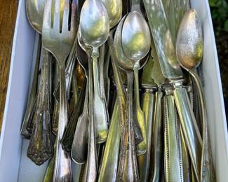 Assorted silver plate flatware 