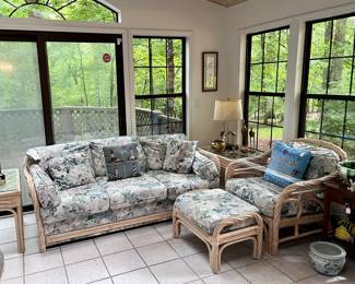 FullSizeRender.  
Bencraft Sofa Sleeper length 78 1/4
Chair width 33.5
2 End Tables 28x20.5 