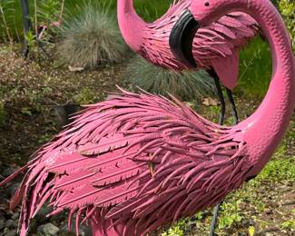 Pink Flamingo Garden Art