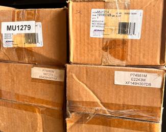 boxes of new auto parts