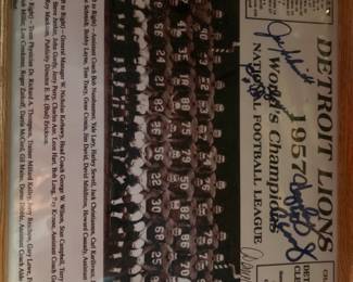 DETROIT LIONS 1957 WORLDS CHAMPIONSHIPS /SIGNED TEAM PHOTO