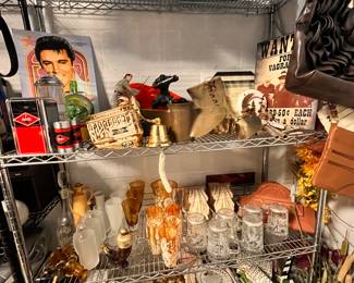 Elvis, signs, vintage glasses,