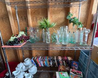 VASES/FAUX PLANTS/VCR TAPES