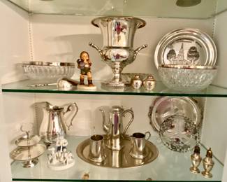Hummel, silverplate and Pewter set
