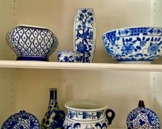 Blue and white decorative accessories