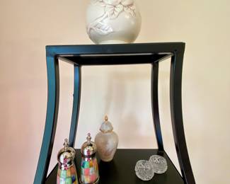 Salt and pepper shakers, vase