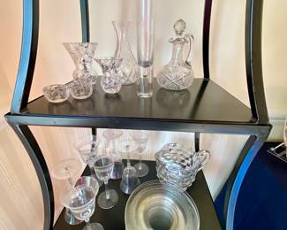 Vases, glass plates and stemware set