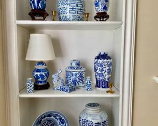 Chinoiserie blue and white accessories