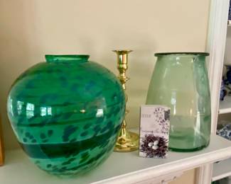 Popelka Trenchard Glass signed, Baldwin Brass