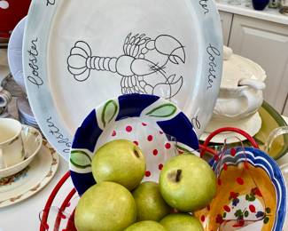 Lobster platter and kitchen items