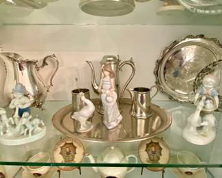 Lladro, Pewter set and Hummel