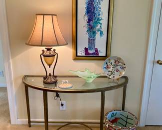 Glass/metal console table