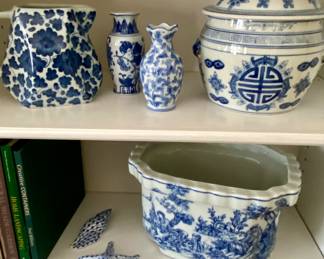Blue and white decorative accessories