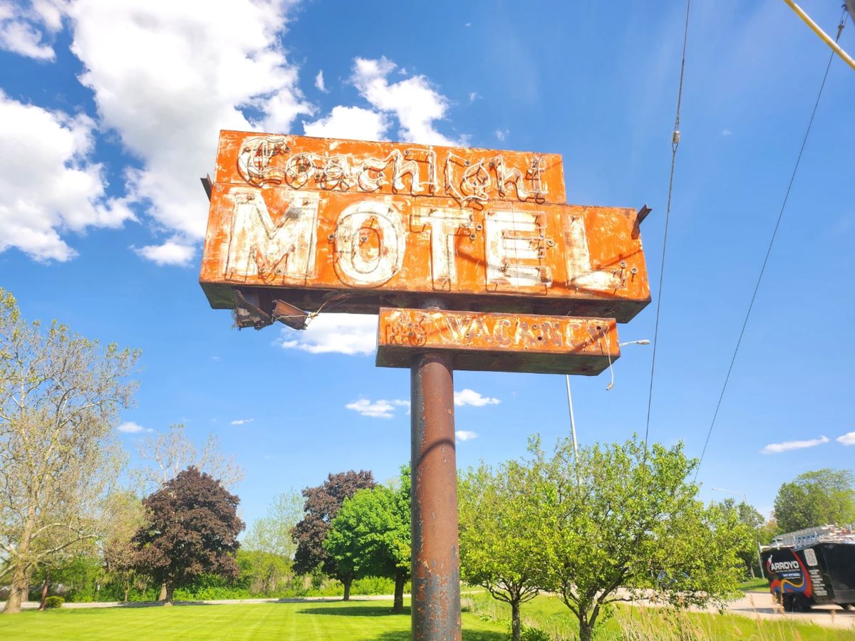 Large double sided neon sign.  We will be taking offers on item before the sale starts