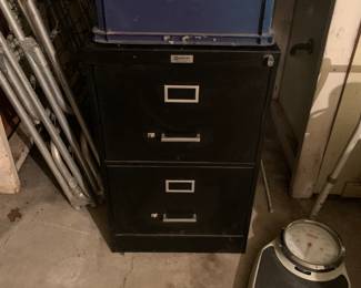 Black and chrome file cabinet. Coordinates with the trio of two drawer sets available at 75 % off. Mid-century modern. 