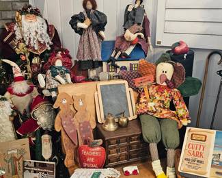 School Teacher Area- Under all that is a beautiful antique school deck that has wrought iron and a place for ink well