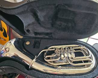Euphonium Brass Selman #15003 B Flat Quad Key w Case,Gloves