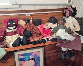 Soft Black Dolls in a cedar hope chest.