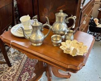 Pewter Tea and coffee set with cream and sugar