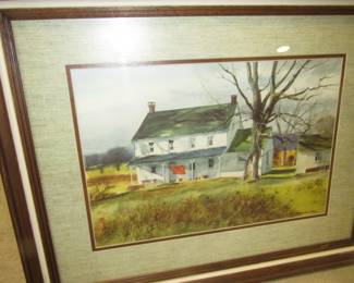 The old House signed watercolor