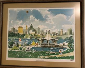 Michael Frary Signed Town Lake Bicentennial Print 
