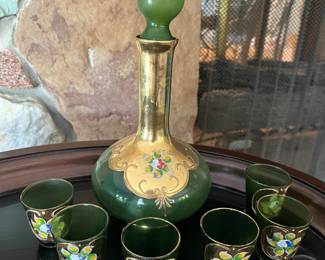 Vintage Italian decanter & glasses