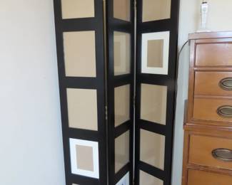 Trifold photo screen.