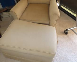 Armchair and footstool.