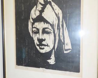 Mid Century wood block print.