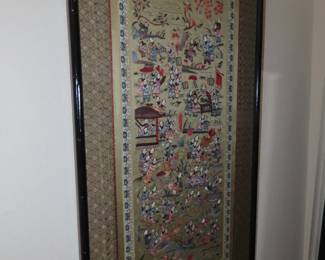 100 children framed silk.