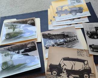 Press photographs of Austin Healey cars and Mini-Moke photos and brochures