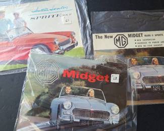 1962 brochures for MG Midget and Austin Healey Sprite MK II