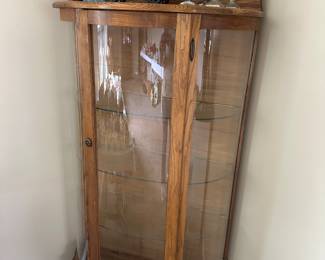 Antique curio cabinet; antique Coca Cola truck