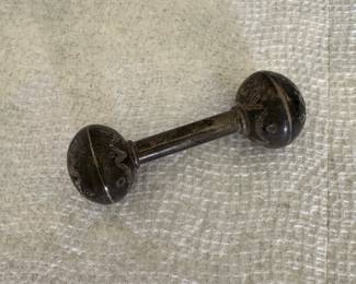 Silver baby rattle
