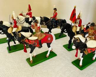 Vintage cast iron military horse guard collection
